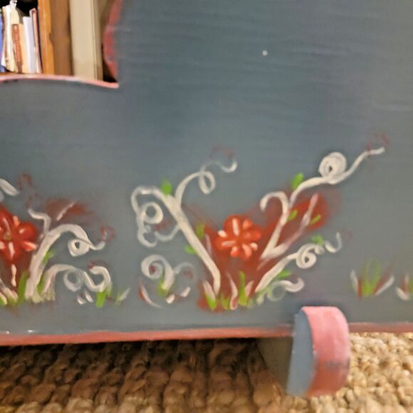 VTG Wooden Rocking Doll Cradle Crib Handmade 20" Primitive Doll Furniture 50s - Picture 15 of 16